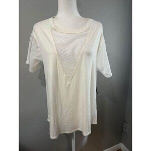 Raggs Riches v neck mesh t shirt NWT size large